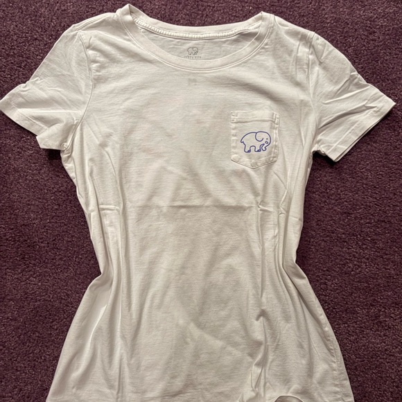 White T-Shirt with Purple Elephant Design - Picture 2 of 5
